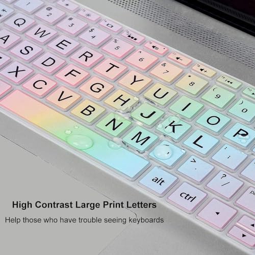 Keyboard Cover Skin for HP Laptop 15-db 15-dw 15-dy 15-da 15-bs/bw 15-ef 15t 15z 15.6" 15-db0011dx 15-dy1043dx/dy1051wm 15-dw0037wm/dw1083wm 15-ef1001ds/1023dx,HP 17-by/bs/ca 17.3 Keyboard Protector - color: Colorful Rainbow