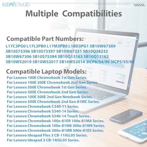 L17L3PB0 L17M3PB0 L17C3PG0 L18D3PG1 Laptop Battery for Lenovo Chromebook 100e 300e 500e 500e-81ES 300e-81MB 100e-81ER 100e-81MA C340-11 S340-14 100E Series