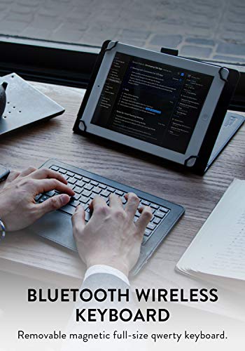 Cooper Infinite Executive Universal Tablet Keyboard Case for 7, 7.9, 8 inch | Tablet Case with Keyboard & 2-in-1 Leather Folio Cover | Bluetooth, Wireless, Hotkeys | Android, Windows, iPadOS (Blue) - color: Dark Blue