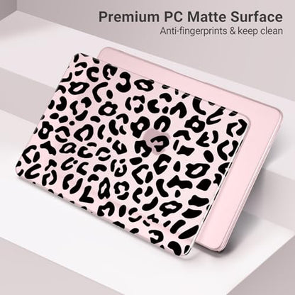 MOSISO Leopard Grain Hard Case Compatible with MacBook Neo 13 inch 2026 Release Model A3404, 3 in 1 Crack-Resistant Protective Hard Shell Case&Keyboard Cover&Screen Protector, Blush - color: Blush