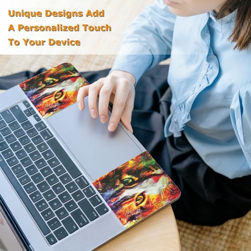Universal Laptop Skin Sticker with 2 Wrist Pad Decals, 3-Piece Removable Vinyl Laptop Cover, Cat Face Waterproof Anti-Scratch, Easy-Trim Fit for 13.3" 14" 15.6" Laptops - color: Cat Face