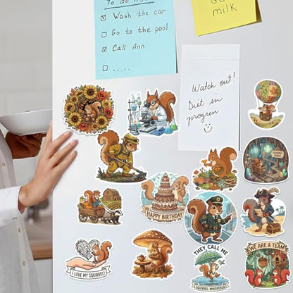 18 PCS Squirrels Vinyl Waterproof Laptops Decorative Decals, Aesthetic Animals Bumper Journal Helmet Stationery DIY Sticker - color: Squirrel