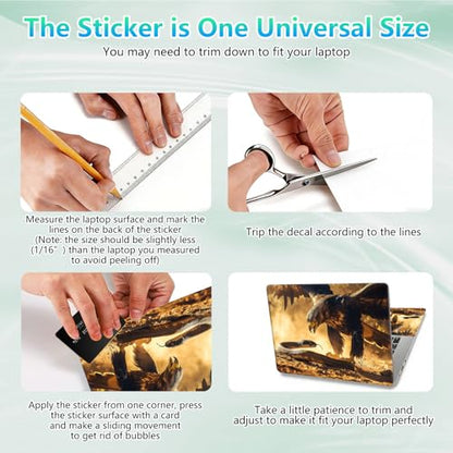 Laptop Skin Sticker Decal 12"-15.6" Universal Laptop/Notebook/Netbook Vinyl - Waterproof Scratch Resistant,Fits HP Dell Lenovo MacBook,2 Free Wrist Pads,Easy Apply & Remove,Eagle Snake Desert - color: Eagle Snake Desert