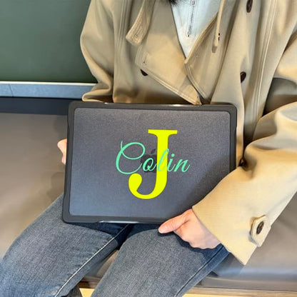 Batianda Ultimate Custom Name Case for MacBook Air 13.6 inch 2022-2026 | Fits M2/M3/M4/M5 Model, Add Your Name or Initials, Lightweight Slim Design, Carbon Fiber Side Texture, Matte Hard Shell - color: Customizable Name