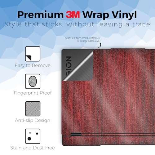 Glossy Glitter Laptop Skin Compatible with Lenovo Legion 5 Gaming Laptop (15IRX9) 2024 - Cherry Grain - Premium 3M Vinyl Protective Wrap Decal Cover - Easy to Apply | Crafted in the USA - color: Cherry Grain, size: Legion 5 Gaming (15IRX9) 2024 Full Cover