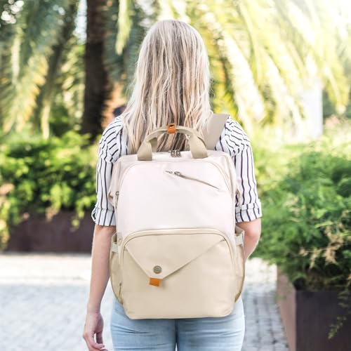Hap Tim Laptop Backpack for Women - Work & Travel, Khaki (7651-KK) - color: Khaki