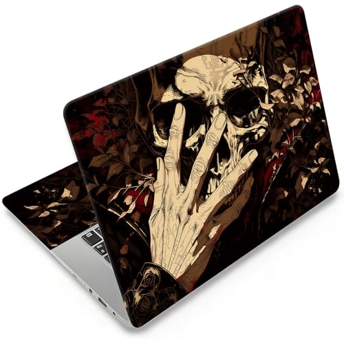 DEGDFSGR 12.1-15.6 Inch Universal Reusable Laptop Skin Sticker Decal, Waterproof Removable Protector for Notebook Cover, Scratch-Resistant Vinyl Cuttable Full Wrap Sticker, Gothic Skull Hand - color: Gothic Skull Hand