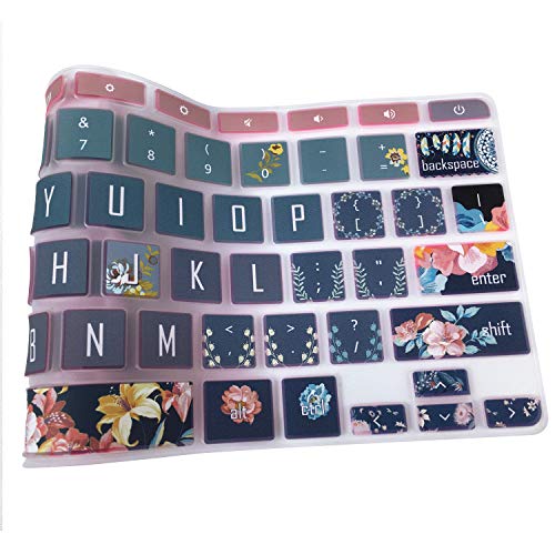 Silicon Keyboard Cover Skin for HP Chromebook 11 x360, 14-ca, 14-ak - Red Flower - color: Red Flower