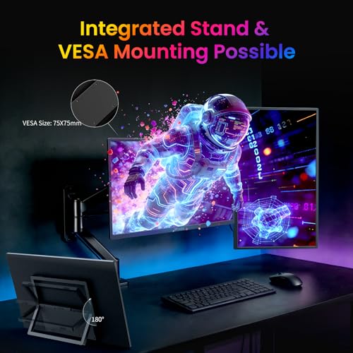 18.5 Inch Portable Monitor, HDMI USB-C Slim 120Hz Portable Gaming Monitor | 1080P FHD IPS FreeSync Large Portable Monitor for Laptop MacBook Pro Air, PC, Xbox, PS4/5 Travel Monitor with Kickstand
