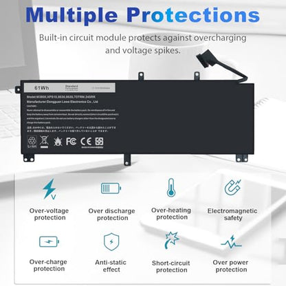 Futurebatt Replacement Laptop Battery for Dell XPS XPS 15 9530 (BB8FLV1) 9535 P31F001 Precision M3800 15d-3728 15d-3828 15d-4528 4721 4723 4728 6828t 8728t 8828t 9728t Series 701WJ - size: M3800 13.23*5.63*0.98*in