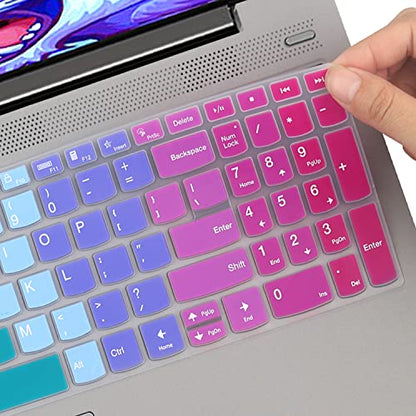Keyboard Cover for Lenovo Yoga 7i 15.6, ideaPad 5 15.6", Lenovo Flex 5 15.6, Yoga Slim 7 15, ideaPad 3i 15, ideaPad Slim 7 15.6, ThinkBook 15p, ThinkBook 15 G2 G3 US Keyboard Cover -Rainbow - color: RAINBOW
