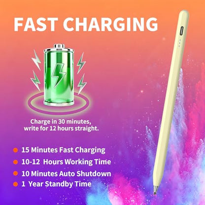 Digital for Android Tablets Stylus Pen for Samsung Galaxy Tab A11+Plus/A11/A9+/A9 Pencil,Accurate Without delay，One-Click Power On/Off,+2Nibs&Long Battery Life (Yellow) - color: Yellow