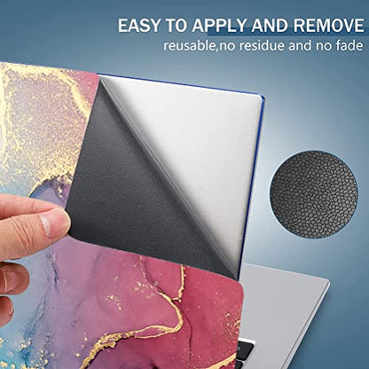 Laptop Skin Sticker Decal,13.3" 14" 15" 15.4" 15.6 inch Laptop Universal Vinyl Skin Sticker Cover,Dustproof Waterproof Reusable Art Decal Protector with Free 2 Wrist Pads (Marble 9) - color: Marble 9