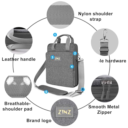 Laptop Shoulder Bag 12.3-13 inch Case Sleeve, Expandable Handbag with Valuables Compartment Compatible with MacBook Air/Pro/Neo 13", iPad 12.9"/13"/11", Shockproof,Gray - color: Gray