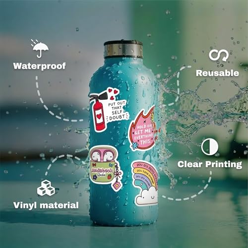 200 Pcs Cute Positive Affirmation Stickers for Journaling Aesthetic | for Adults,Vinyl Cute Positive Motivational Aesthetic Boho Journal Stickers for Water Bottles Laptops Adult Teen Kid