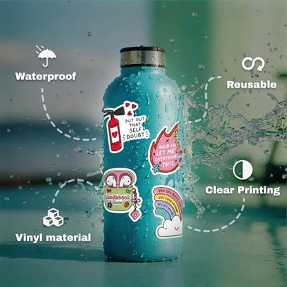 200 Pcs Cute Positive Affirmation Stickers for Journaling Aesthetic | for Adults,Vinyl Cute Positive Motivational Aesthetic Boho Journal Stickers for Water Bottles Laptops Adult Teen Kid