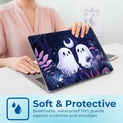 Reusable Universal Laptop Skin Sticker, Cut to Fit for 11.6–15.6 Inch Laptops, Waterproof Protective Film, No-Residue - Ghost Friends - color: Ghost Friends