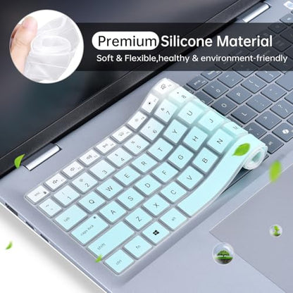 Keyboard Cover for 2025 Dell 16 Plus Laptop DB16250, Dell 16 Plus 2-in-1 Laptop DB16255 DB06250, Dell Inspiron 16 5640 5645, Dell 16 Laptops DC16250 DC16251 Keyboard Protector Skin, Ombre Mint - color: Ombre Mint