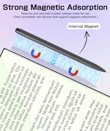 Magnetic EMR Stylus Compatible with Remarkable 2, Replacement Digital Pen with Eraser, 4096 Pressure Levels, Palm Rejection, Tilt Support, for Remarkable/Samsung/Wacom/Onyx EMR Devices-5 Tips (Gray) - style: Gray Pen with 5 Tips