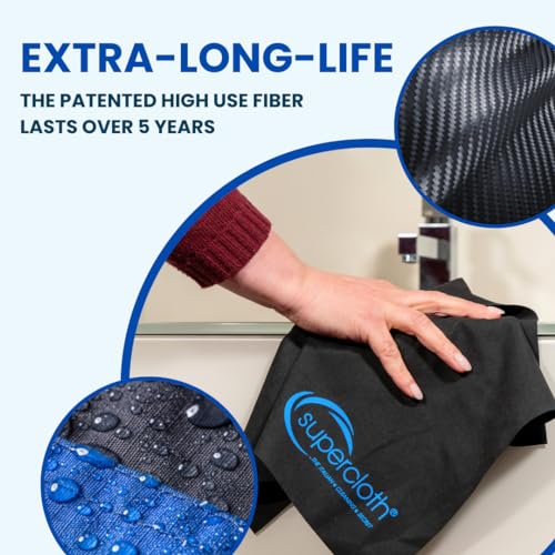 Supercloth® Premium Microfiber Cleaning Cloth for All-Purpose, Lasts Over 5 YEARS, Glasses Cleaning Cloth, Microfiber Cleaning Cloth for Cars, Magic Reusable Cloth Streak-Free 100% Made in Italy (3pk) - size: 3 Pcs