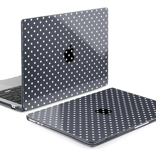 MEEgoodo for M5/M4/M3/M2 MacBook Air 15 inch Case 2026 2025 2024 2023, Case Fit Model (A3448/A3241/A3114/A2941) for MacBook Air 15.3 inch, White Polka Dot - color: White Polka Dot