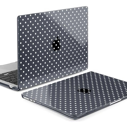 MEEgoodo for M5/M4/M3/M2 MacBook Air 15 inch Case 2026 2025 2024 2023, Case Fit Model (A3448/A3241/A3114/A2941) for MacBook Air 15.3 inch, White Polka Dot - color: White Polka Dot