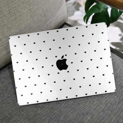MEEgoodo for M5/M4/M3/M2 MacBook Air 15 inch Case 2026 2025 2024 2023, Case Fit Model (A3448/A3241/A3114/A2941) for MacBook Air 15.3 inch, Black Hearts - color: Black Hearts