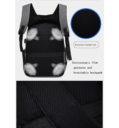 Men's Business Laptop Bag Multifunctional Rechargeable USB Backpack - color: Blue