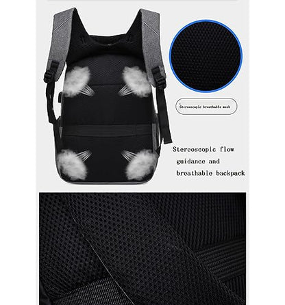Men's Business Laptop Bag Multifunctional Rechargeable USB Backpack - color: Blue