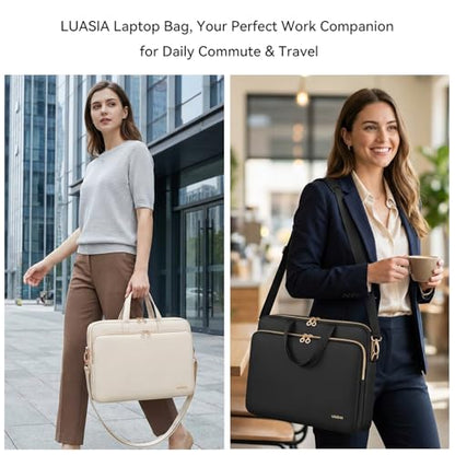 Laptop Case Bag Women Men Computer Sleeve Compatible with MacBook/Dell/HP/Acer/ASUS, Waterproof Shoulder Carrying Briefcase, Beige, 17-17.3 Inch - color: Beige, size: 17.3 inch