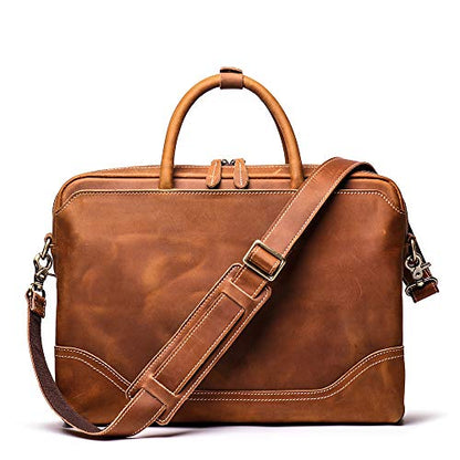 Mullis Mercantile Leather Briefcase/Computer Bag, Messenger Bag, Laptop Bag, Shoulder Bag, Satchel, a timeless, vintage, classic that protects your essentials. Crafted from full-grain leather.