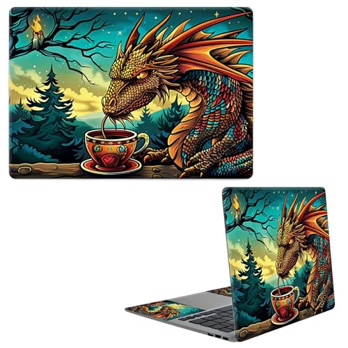 Laptop Skin Sticker Decal, Universal Protective Cover Fit 12 13 14 15.6 Inch Notebook, Reusable Water-Resistant Vinyl Decal w/ 2 Wrist Pads for Business Travel Office, Baby Dinosaur - color: Baby Dinosaur
