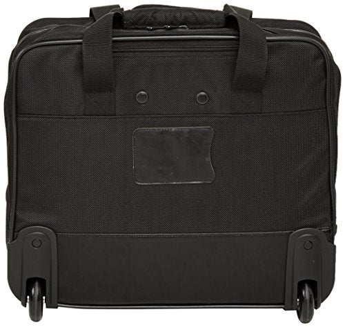 Amazon Basics 15.6" Rolling Laptop Bag for Travel and Business, Briefcase with Wheels, Adjustable Locking Handle, Black