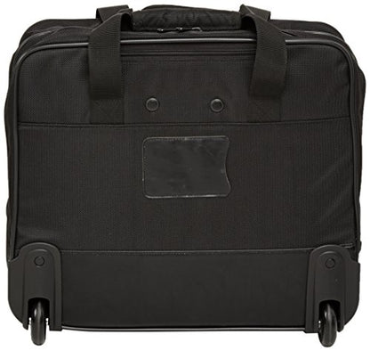 Amazon Basics 15.6" Rolling Laptop Bag for Travel and Business, Briefcase with Wheels, Adjustable Locking Handle, Black