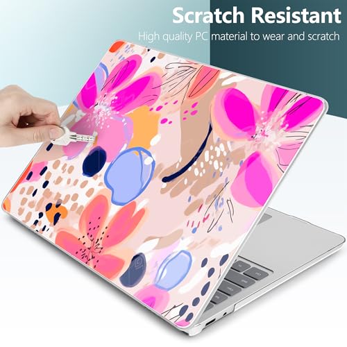 Batianda Case for Microsoft Surface Laptop 13 inch 2025 2026, Pink Stamens | Fits Model 2095, Artistic Patterns Ultra-Slim Lightweight Scratch-Resistant Hard Shell with Professional Protection - color: Pink stamens