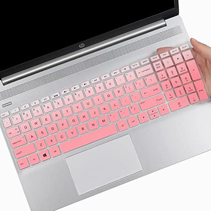 Keyboard Cover for 15.6 HP Laptop 15-dw 15-dy 15-ef 15-da/db/bs 15t-dy200 15-dy5033dx 15-dy5131dx 15-dy2073dx 15-dw0083wm 15-ef1041nr 15-da0012dx, HP 15m-dr/ds 15-cs/cc (NOT FIT HP 15-FC/FD 15-EG/EH) - color: GradualPink