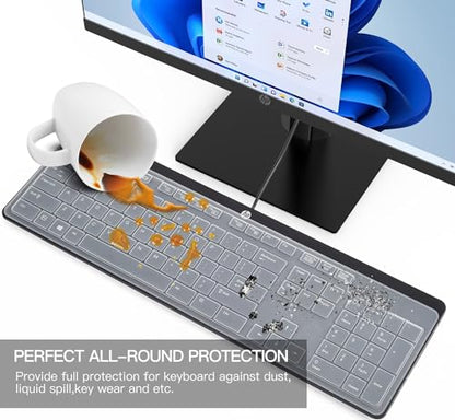 CaseBuy Keyboard Cover For HP USB Slim Business Keyboard KU-1469 SK-2120 KB-1469 803181 And HP EliteOne 800 G4 All-In-One PC, Clear Silicone