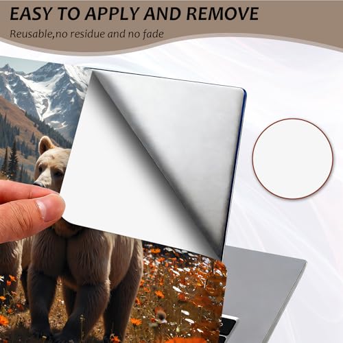 Laptop Skin 12.1-15.6 inch Removable Universal Reusable Laptop Sticker Decal,Waterproof No Residue Vinyl Cover,Scratch-Resistant Cuttable Full Wrap Sticker for Notebook, Wildflower Grizzly Bear - color: Wildflower Grizzly Bear