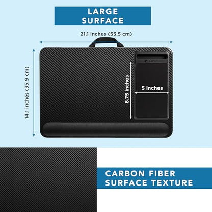 LAPGEAR Home Office Pro Lap Desk - Black Carbon, Fits 15.6” Laptops - color: Black Carbon, size: Home Office Pro W/Wrist Rest