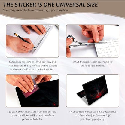 Laptop Skin 12.1-15.6 inch Removable Universal Reusable Laptop Sticker Decal,Waterproof No Residue Vinyl Cover,Scratch-Resistant Cuttable Full Wrap Sticker for Notebook, Knight Vs Dragon Fantasy Print - color: Knight Vs Dragon Fantasy Print