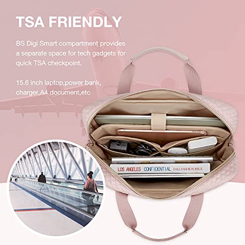 BAGSMART Laptop Bag, 15.6/17.3 Inch Briefcase for Women Large Laptop Case Computer Bag Office Travel Business, Pink - color: Pink, size: 15.6 Inch
