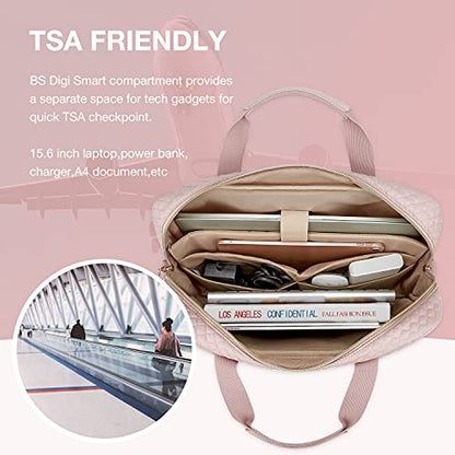 BAGSMART Laptop Bag, 15.6/17.3 Inch Briefcase for Women Large Laptop Case Computer Bag Office Travel Business, Pink - color: Pink, size: 15.6 Inch