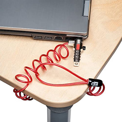 Kensington Portable Combination Cable Lock for Laptops and Other Devices - Red (K64671AM) - color: Red