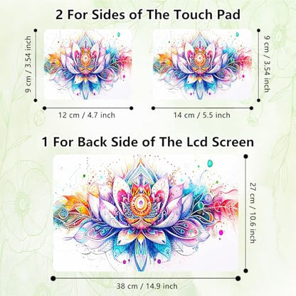 Laptop Skin Sticker Decal, Universal Reusable Vinyl Laptop Cover for 12" 13" 13.3" 14" 15" 15.4" 15.6" Notebook PC, Waterproof Scratch-Resistant with 2 Wrist Pads, Easy to Apply & Remove,Lotus Flower - color: Lotus Flower