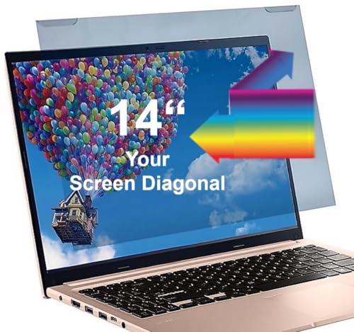 VizoBlueX - 14 inch Diagonal Blue Light Blocking Screen Protector Filter. Panel LED PC All Laptop Anti-UV Eye Protection Panel Cover - Hanging Type Fits Apple MacBook Pro 14 (W 12.4" X H 7.9") - size: 14" Laptop