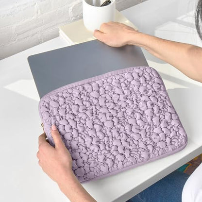Vandel Puffy Laptop Sleeve Case, 13-14 inch Laptop Sleeve Bag Case 13.3 Inch, Compatible with MacBook Air/Pro 13/Pro 14/iPad Pro 12.9, HP Dell ASUS Computer Bag Cover, Lilac Scrunch - color: e. Lilac Scrunch