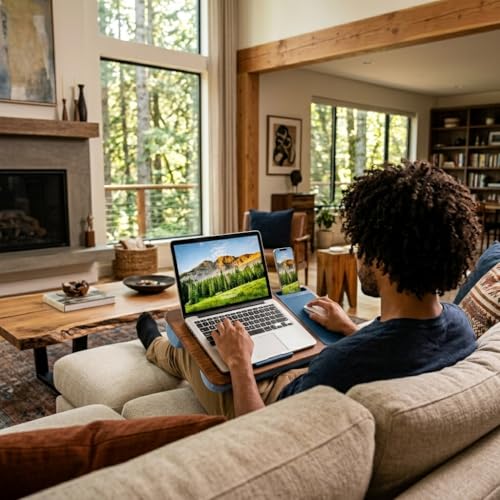 LAPGEAR Home Office Lap Desk – Espresso Blue, Fits 15.6” Laptops - color: Espresso Blue, size: Home Office W/Device Ledge