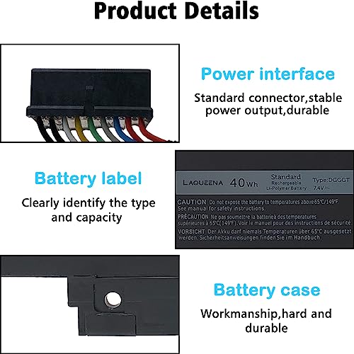 DGGGT Laptop Battery Compatible with Dell XPS 11 XPS11D-1308T XPS11D-1508T XPS11R-1508T Series GF5CV 7.4V 40Wh 4-Cell - style: DGGGT