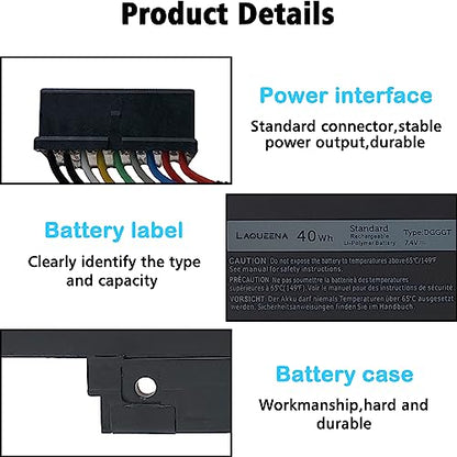 DGGGT Laptop Battery Compatible with Dell XPS 11 XPS11D-1308T XPS11D-1508T XPS11R-1508T Series GF5CV 7.4V 40Wh 4-Cell - style: DGGGT