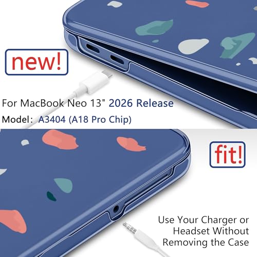 Batianda Case for MacBook Neo 13 Inch 2026 Model A3404, Abstract Terrazzo | 4-in-1 Laptop Accessories Bundle with Confetti Stone Art, Ultra Slim Hard Shell for Students and Modern Style Users - color: Abstract Terrazzo